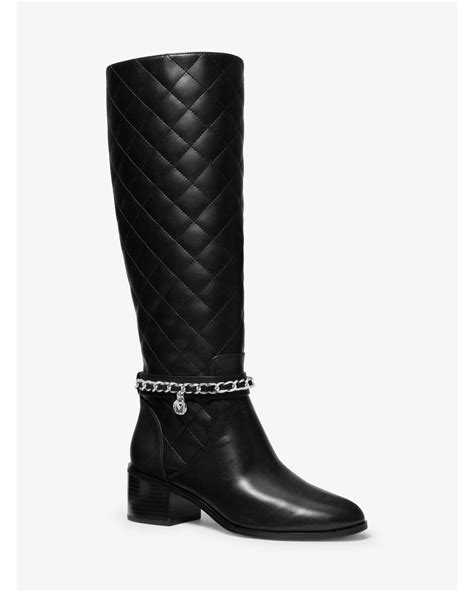 michael michael kors elsa quilted leather boot|Michael Kors Elsa Quilted Leather Boot In Black .